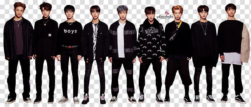 Stray Kids, standing nine men transparent background PNG clipart
