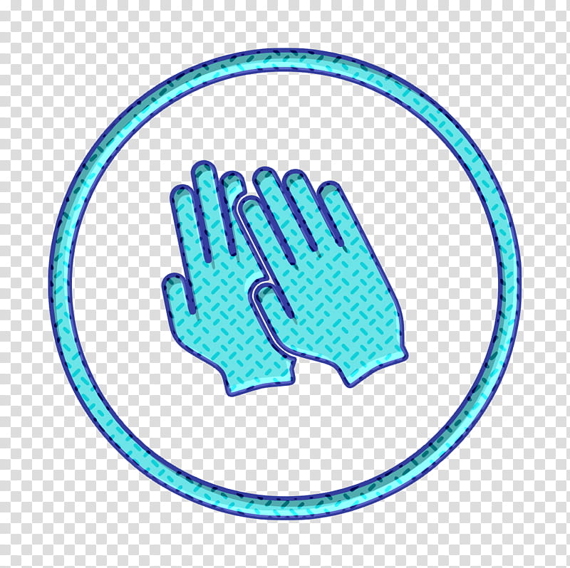 diy icon garden gloves icon gloves icon, Tool Icon, Turquoise, Line, Aqua, Hand, Electric Blue, Gesture transparent background PNG clipart