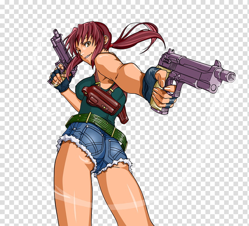 Revy Two Hands Black Lagoon, anime character transparent background PNG clipart