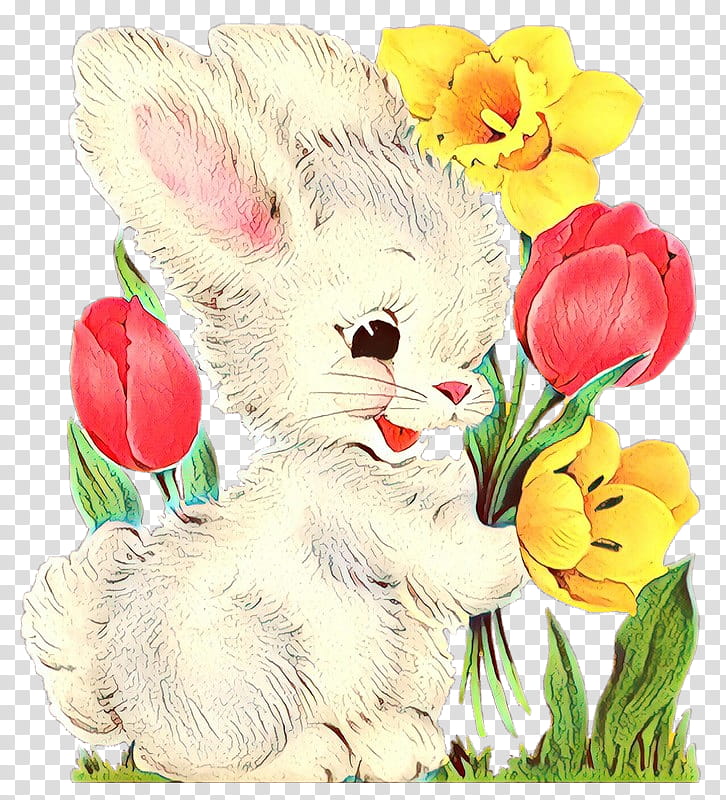 Flowers, Cut Flowers, Floral Design, Plants, Tulip, Animal Figure, Rabbit, Petal transparent background PNG clipart