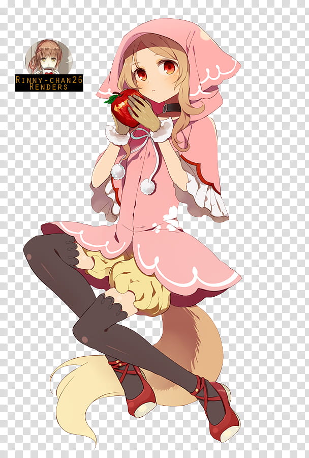 Kawaii Wolf girl Render, female animated character art transparent background PNG clipart