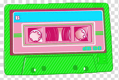 Cassettes, green and pink cassette tape illustration transparent background PNG clipart