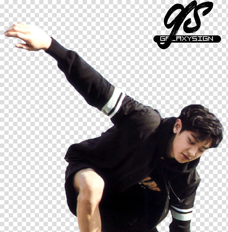 EXO Chanyeol galaxysign, man in black and white jacket transparent background PNG clipart