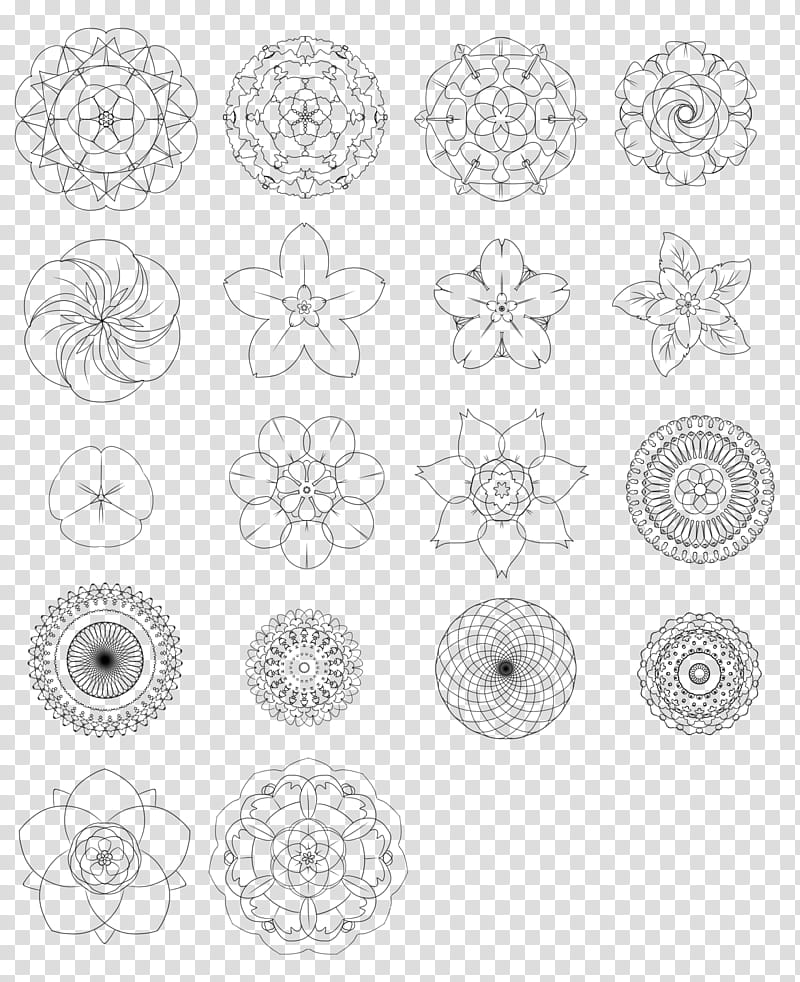 Resource  Ornate Mandala, black and white abstract painting transparent background PNG clipart