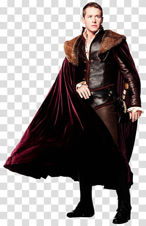 Prince charming wearing brown and red cape standing transparent background PNG clipart thumbnail