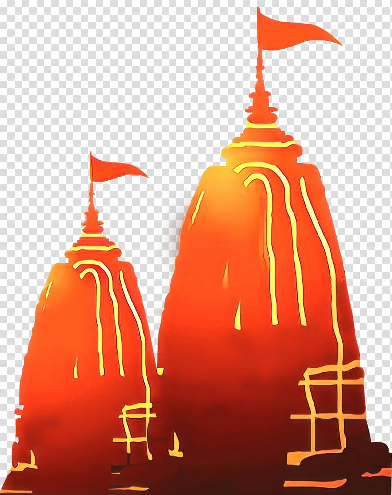 Orange, Cartoon, Hindu Temple, Kalighat, Shree Jagannath Temple Puri, Hinduism, Salt Lake Temple, Hindu Temple Architecture transparent background PNG clipart