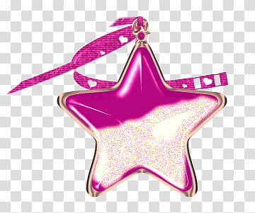 Christmas Star Baubles, pink star artwork transparent background PNG clipart