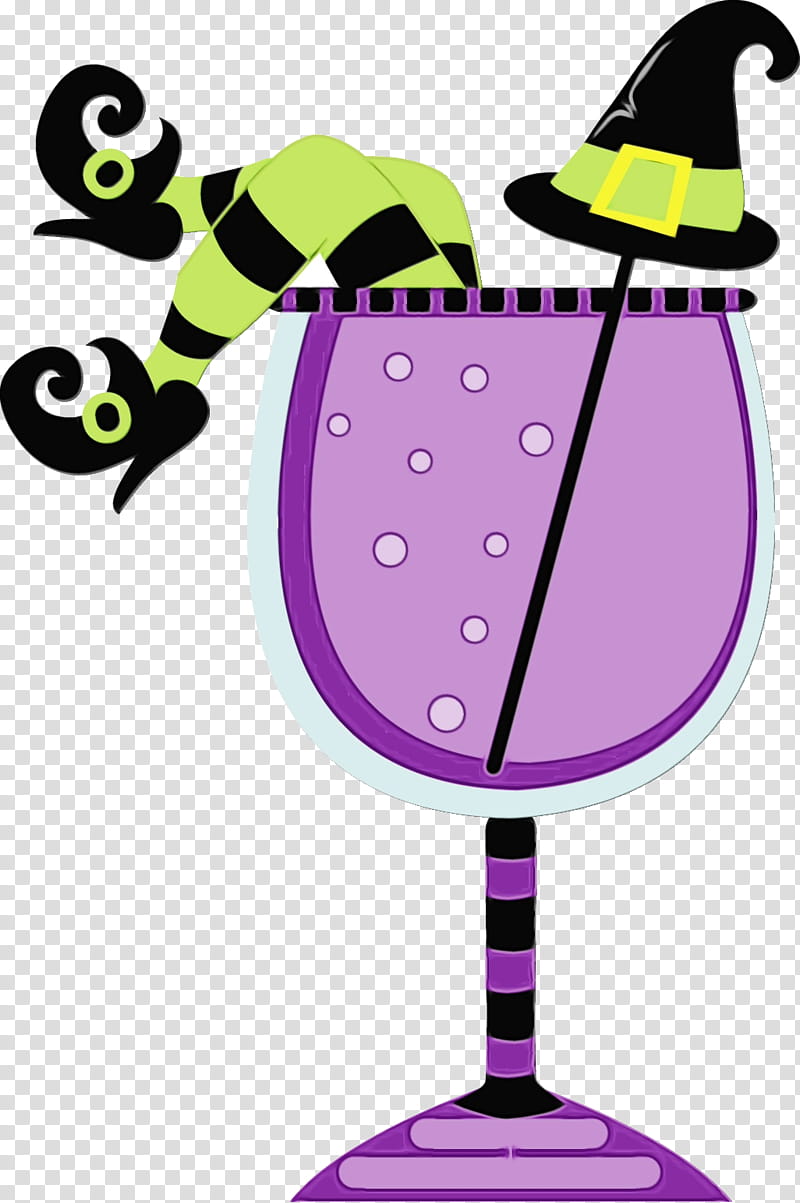 Witch, Watercolor, Paint, Wet Ink, Wine Glass, Cartoon, Purple, Beak transparent background PNG clipart