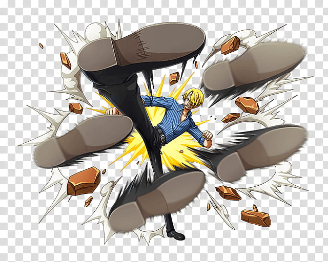 Sanji Vinsmoke, man kicking illustration transparent background PNG ...