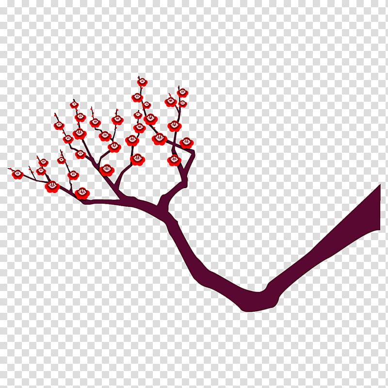 plum branch plum winter flower, Red, Plant, Cherry Blossom, Tree, Twig transparent background PNG clipart