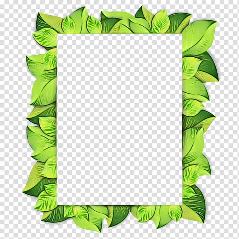 frame, Watercolor, Paint, Wet Ink, Green, Leaf, Ivy, Plant transparent background PNG clipart
