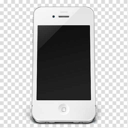 i, white iPhone  displaying black screen transparent background PNG clipart