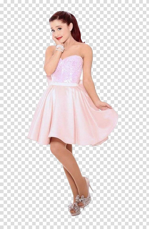 Ariana Grande , women's white sweetheart neckline dress transparent background PNG clipart