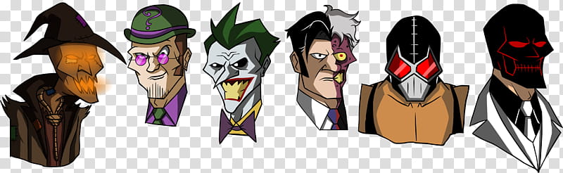 Batman villains in my own cartoon style transparent background PNG clipart