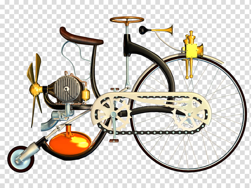 Bicycle, Car, Motorcycle, Bicycle Wheels, Bicycle Handlebars, Bicycle Saddles, Tandem Bicycle, Steampunk transparent background PNG clipart