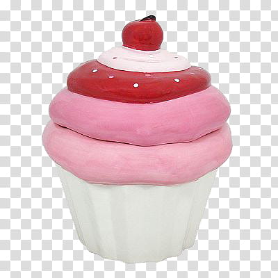 Files , pink and white cupcake with cherry as topper transparent background PNG clipart