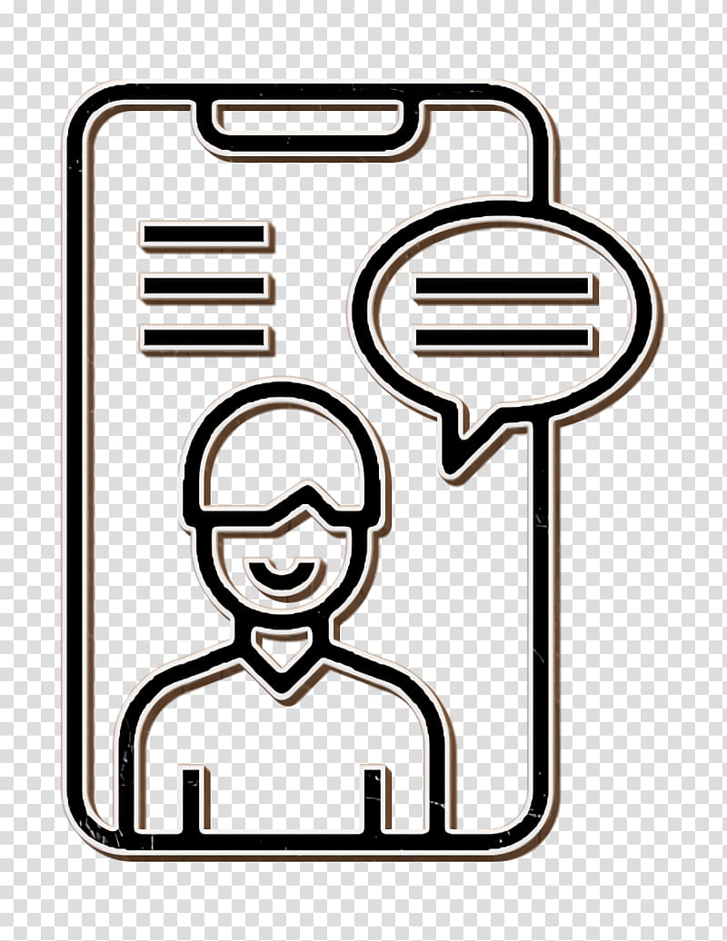 Contact And Message icon Contact icon Video chat icon, Mobile Phone Case, Line Art, Smile, Gesture, Coloring Book transparent background PNG clipart