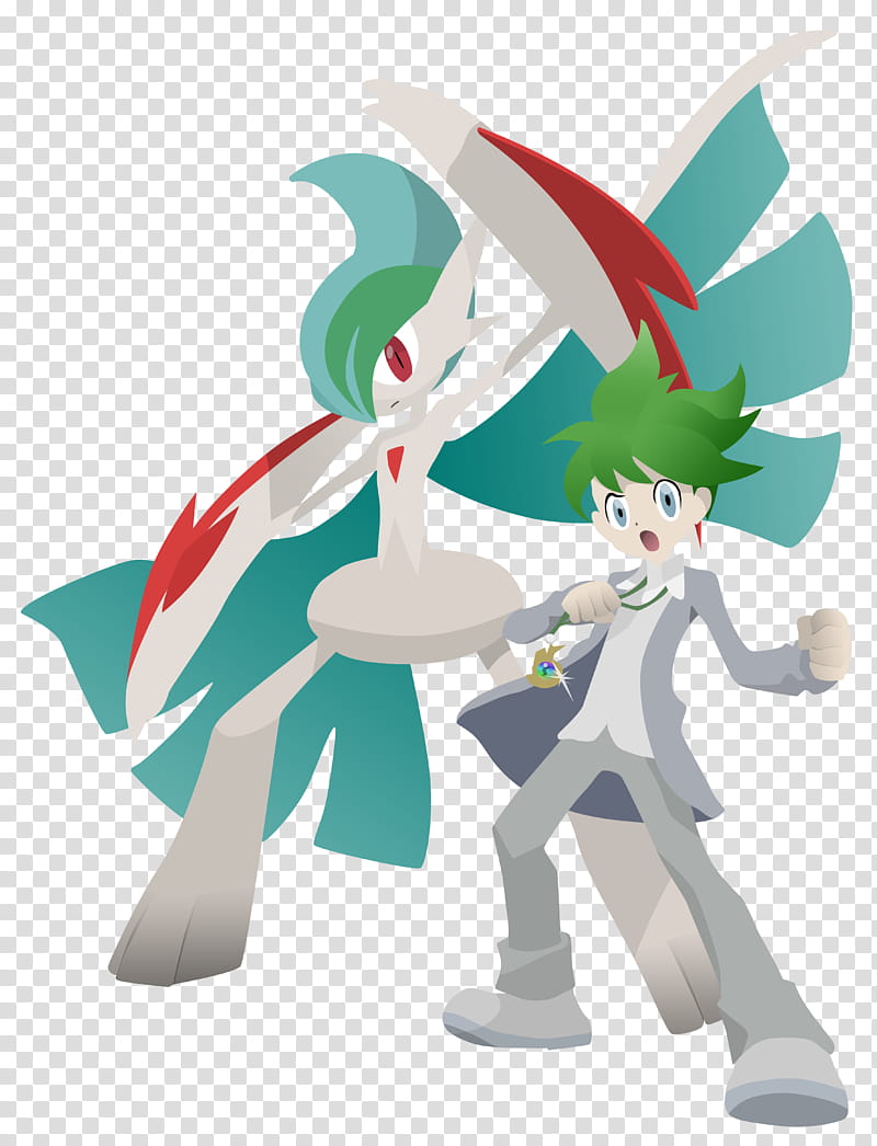 Gallade and Trainer Wally Pokemon transparent background PNG clipart
