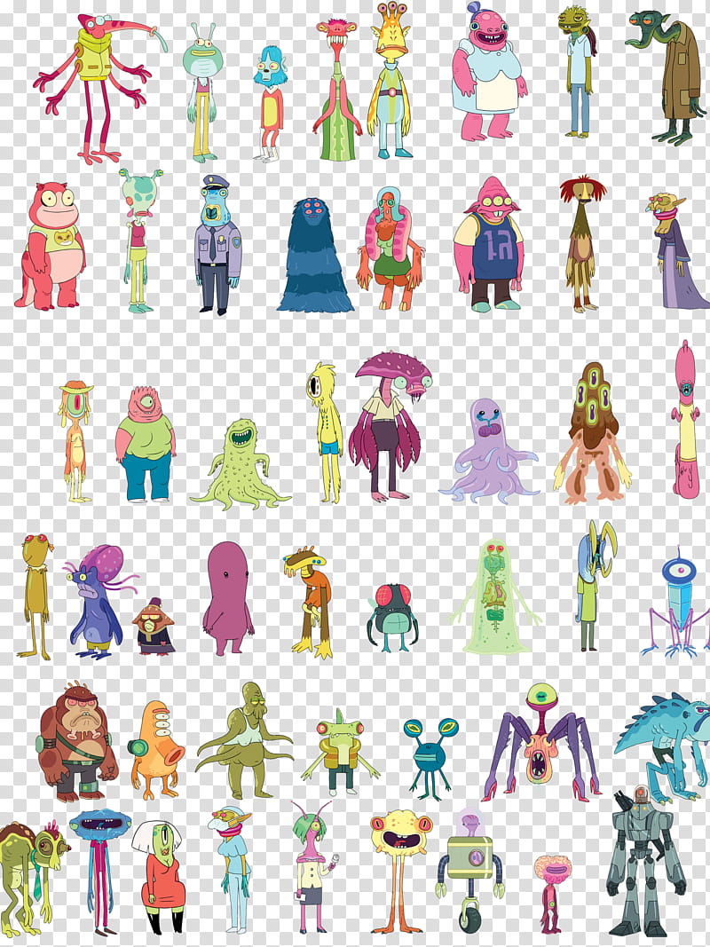 Rick and Morty HQ Resource , assorted-character collage transparent background PNG clipart
