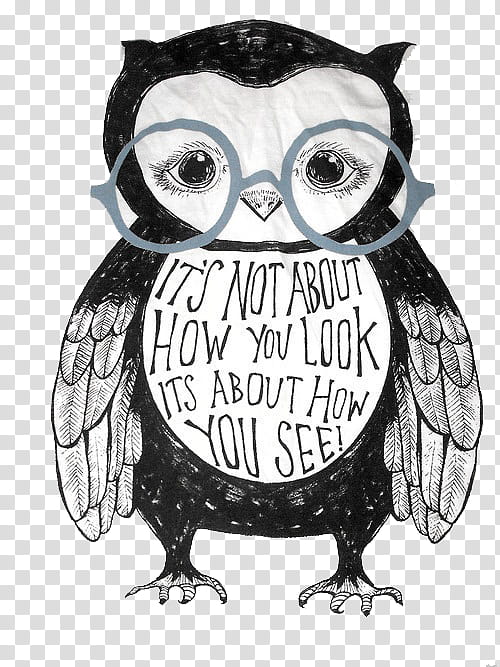, black and grey owl with glasses illustration transparent background PNG clipart