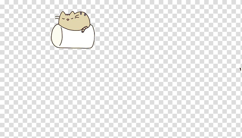 Pusheen cat on top of white marshmallow transparent background PNG clipart