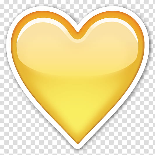 Emojis, heart-shaped yellow sticker transparent background PNG clipart