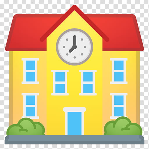 Emoji School, School
, Teacher, Education
, Noto Fonts, House, Clock, Toy Block transparent background PNG clipart