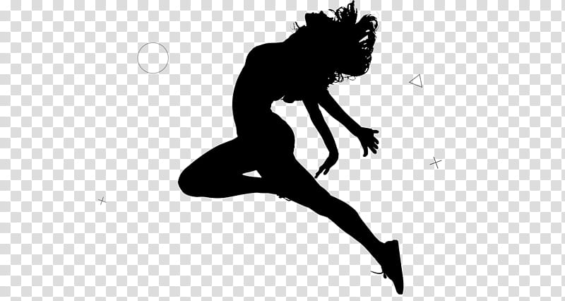 Dancer Silhouette, Black, Character, Computer, Black M, Athletic Dance Move, Jumping, Blackandwhite transparent background PNG clipart