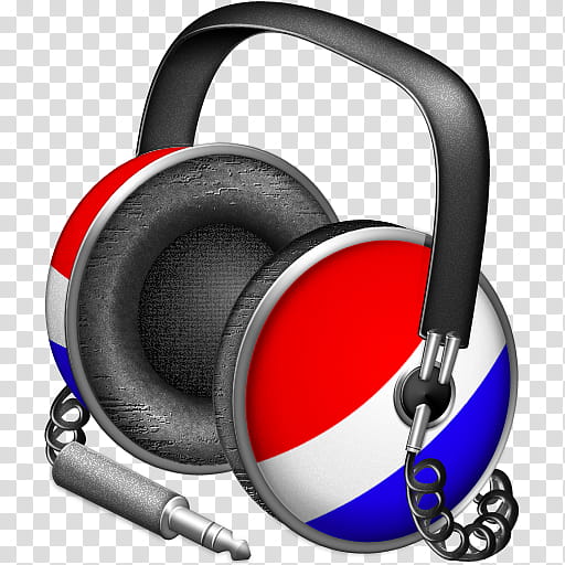 iTunes Icon , Pepsi Punk_x, red, white, and blue corded headphones illustration transparent background PNG clipart