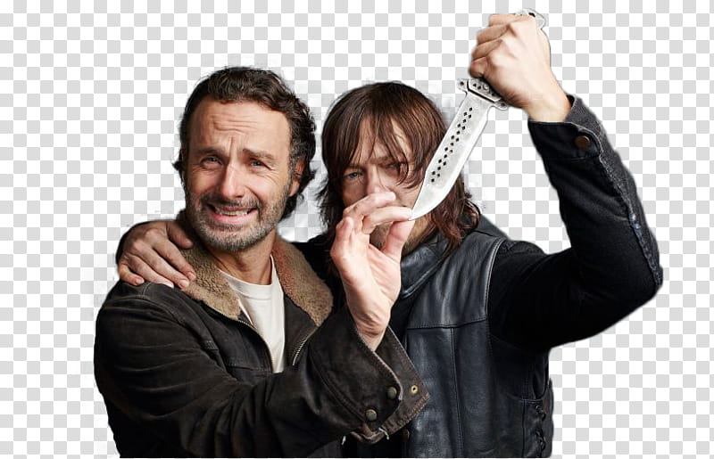 Andrew Lincoln and Norman Reedus ,  transparent background PNG clipart