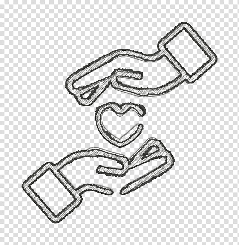 Charity icon Hand icon, Arm, Line Art, Finger, Auto Part, Gesture, Thumb, Automotive Exhaust transparent background PNG clipart
