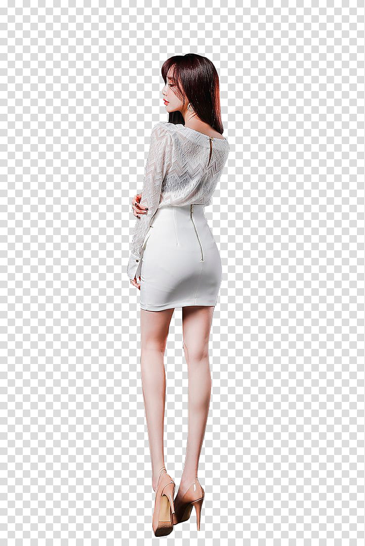 HYEMI, woman holding her elbow transparent background PNG clipart