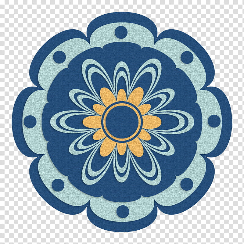 Enchanting Autumn Elements, blue and teal floral mandala logo transparent background PNG clipart