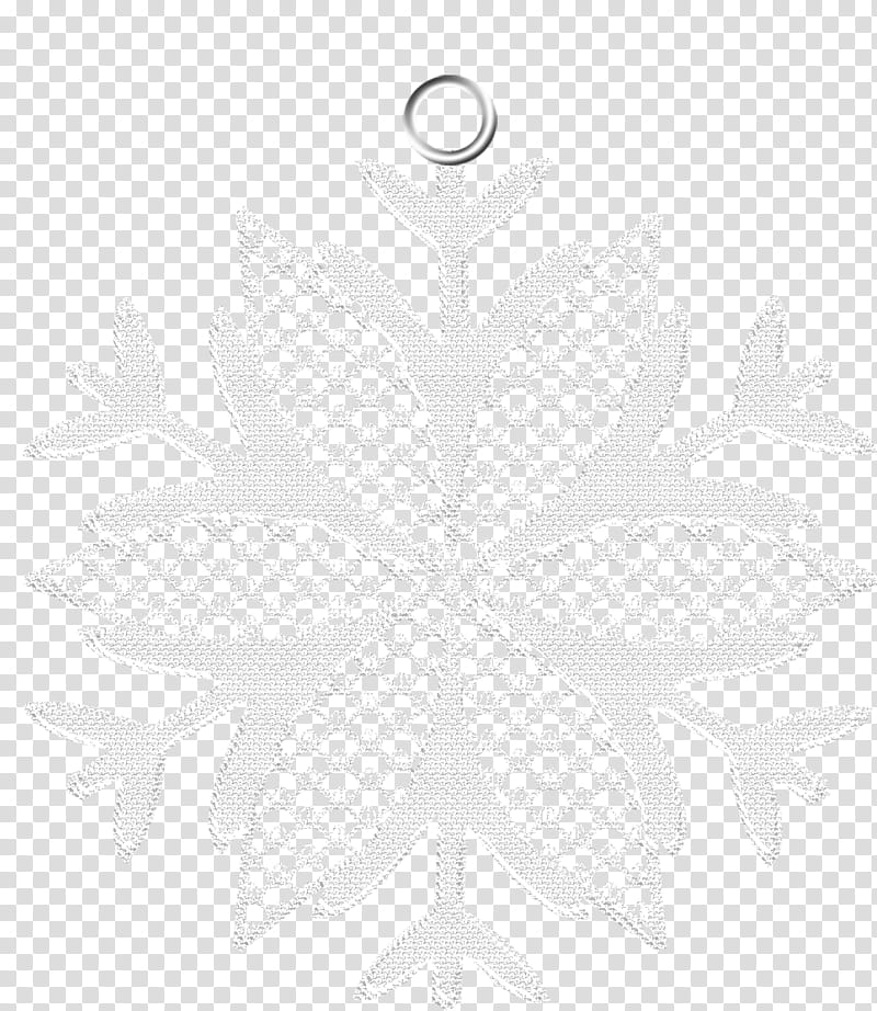 Christmas ornaments lace, white snowflake pendant transparent background PNG clipart
