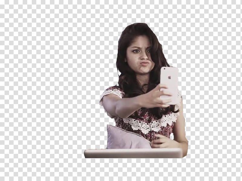 Karol Sevilla, woman taking selfie showing her duck face transparent background PNG clipart