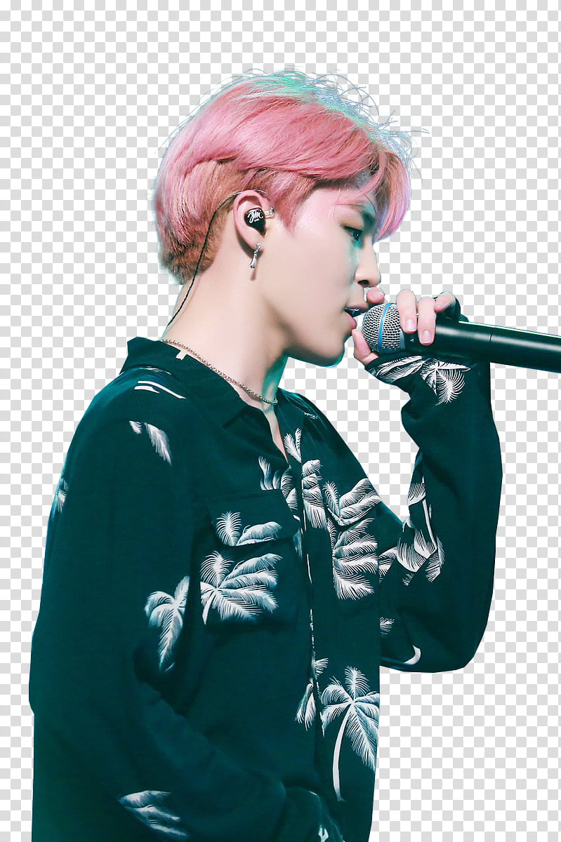 PARK JIMIN BTS , person in zip-up jacket holding microphone and singing transparent background PNG clipart
