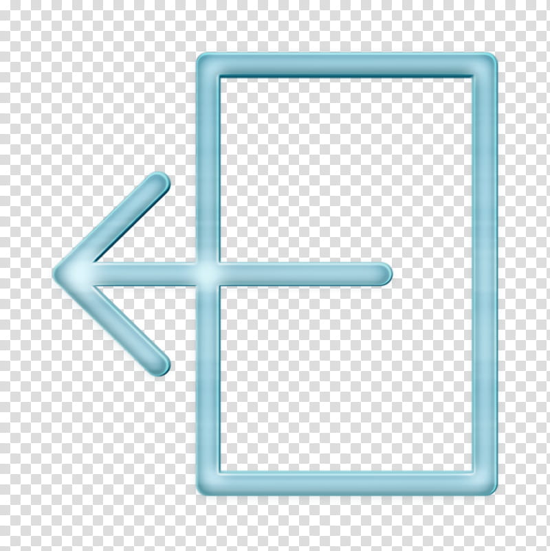 door icon enter icon entrance icon, Exit Icon, Leave Icon, Logout Icon, Turquoise, Aqua, Symbol, Rectangle transparent background PNG clipart