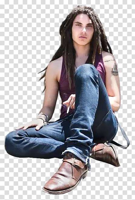 Samuel Larsen, man sitting on ground transparent background PNG clipart