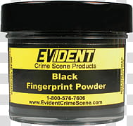 Evident black fingerprint powder jar transparent background PNG clipart