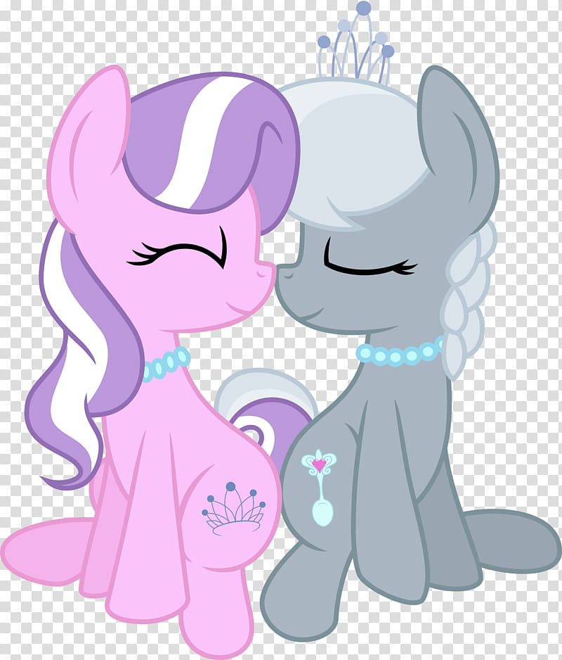 Diamond Tiara and Silver Spoon, pink and purple My Little Pony illustration transparent background PNG clipart