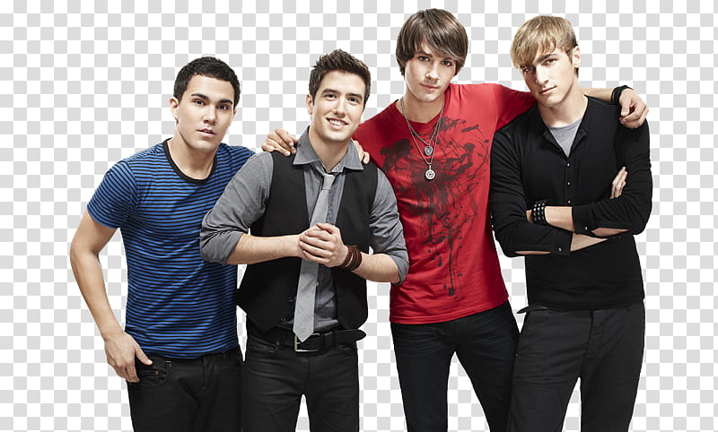 Big Time Rush , four men posing for transparent background PNG clipart