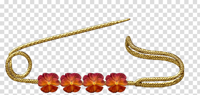 gold floral safety pin transparent background PNG clipart