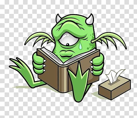 monsters , one-eyed monster reading book illustration transparent background PNG clipart