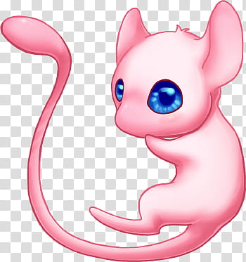 Cute Mew, Version , pink animal with tail transparent background PNG clipart