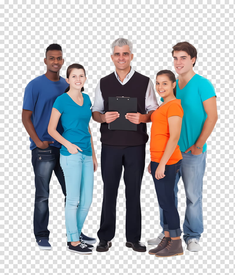 social group people team standing youth, Workwear, Fun, Tshirt, Sleeve transparent background PNG clipart
