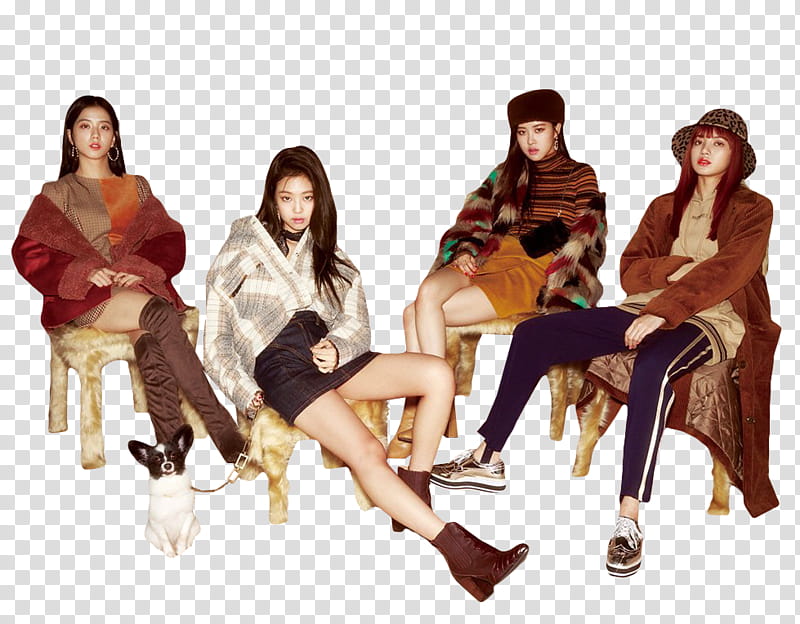 BLACKPINK Nylon Japan, four women sitting on chairs transparent background PNG clipart