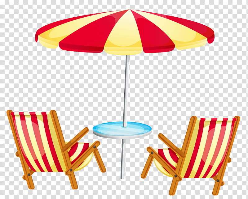 Beach, Table, Chair, Furniture, Yellow, Umbrella, Lighting, Line transparent background PNG clipart