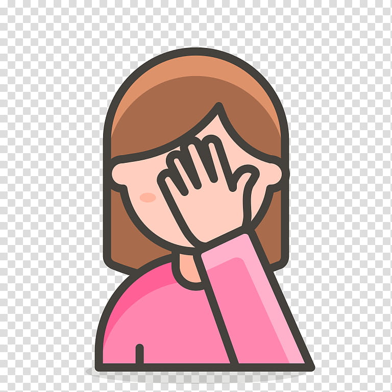 Emoji Facepalm, Shrug, Emoticon, Pink, Cartoon, Thumb transparent background PNG clipart