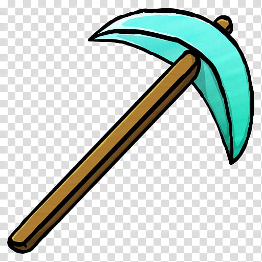 MineCraft Icon  , Diamond Pickaxe, blue and brown pick axe transparent background PNG clipart