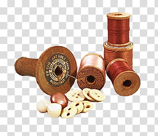 , brown thread spool and button art transparent background PNG clipart